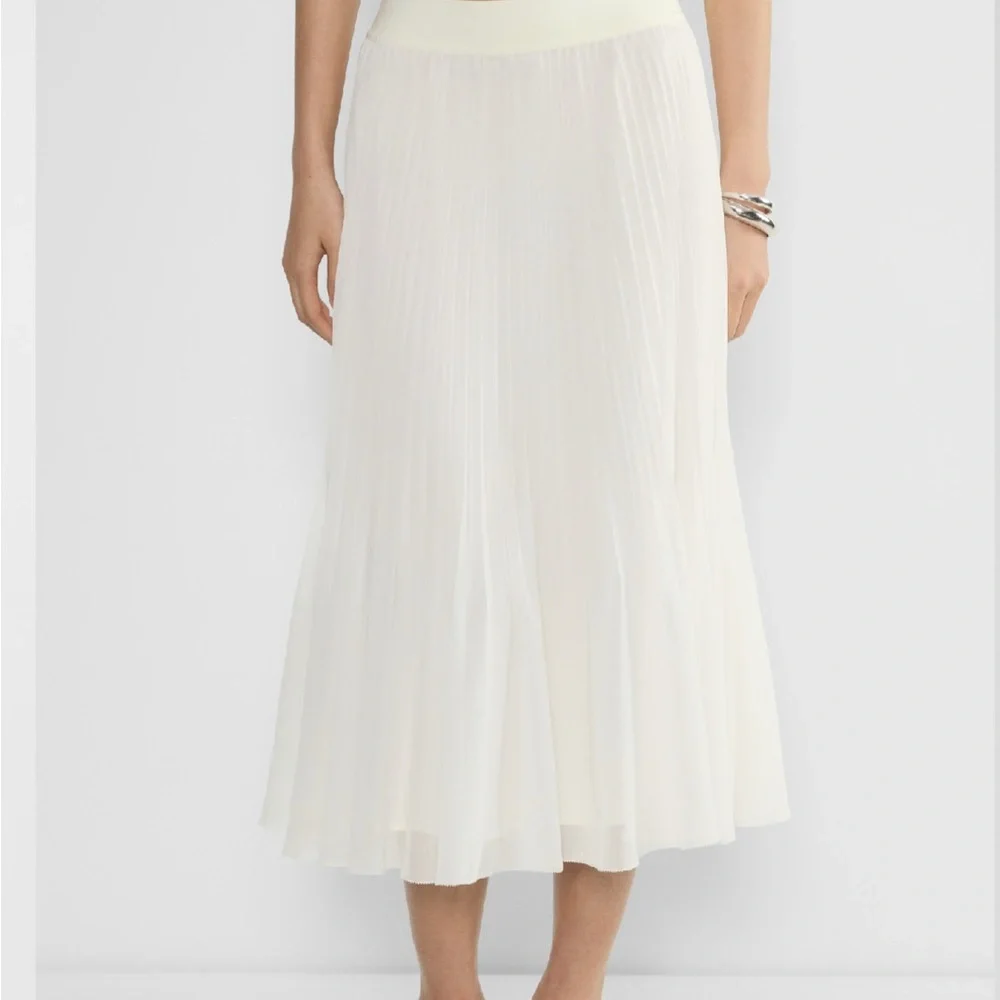 NOT FOR SALE- ARITZIA Elegant White Pleated Skirt - Picture 5 of 6